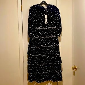 Ganni layered ruffle dress